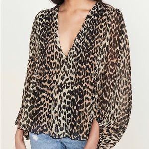 GANNI Pleated Georgette Top